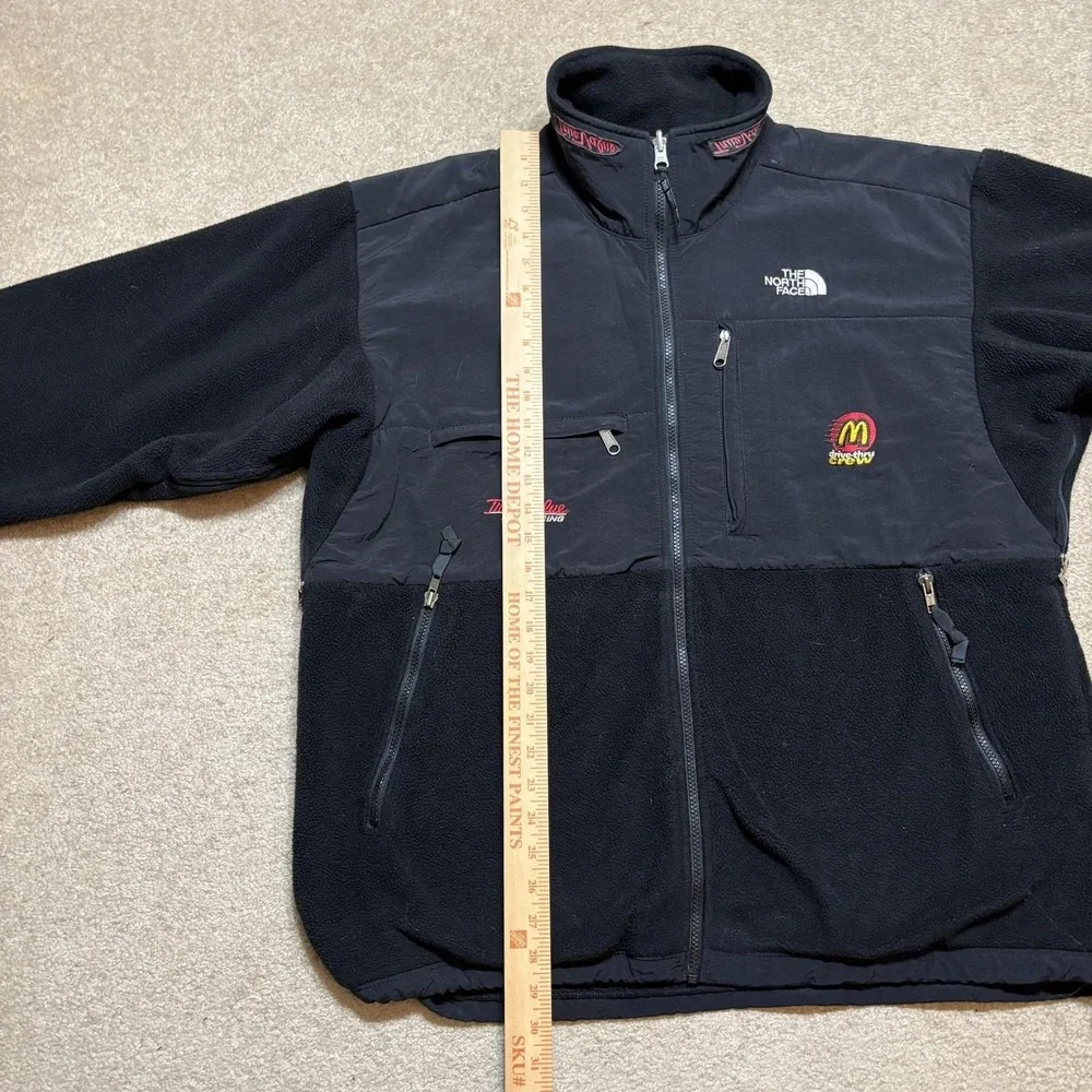 Vtg The North Face‎ Denali Fleece Jacket Mens XL Black Racing McDonalds USA 90s